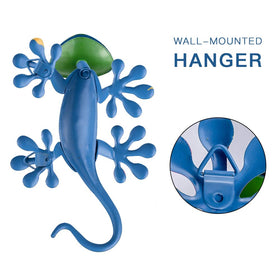 YEAHOME gecko wall art 4-pack side view enhances garden sculpture appeal