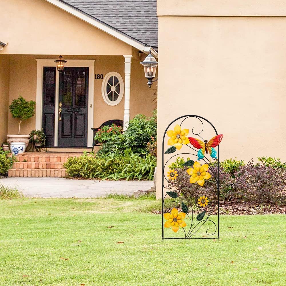 YEAHOME hand-painted garden art stakes brighten any yard