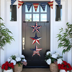 YEAHOME memorial-day garden wall decor with bold patriotic stars.