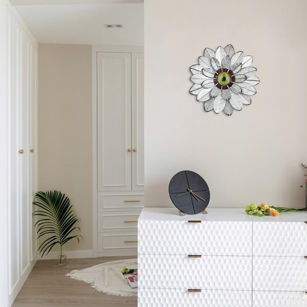 YEAHOME metal flower wall decor bedroom display adds texture and color to intimate spaces.