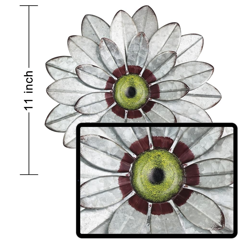 YEAHOME metal flower wall decor layered floral design creates depth ideal for living room focal points.