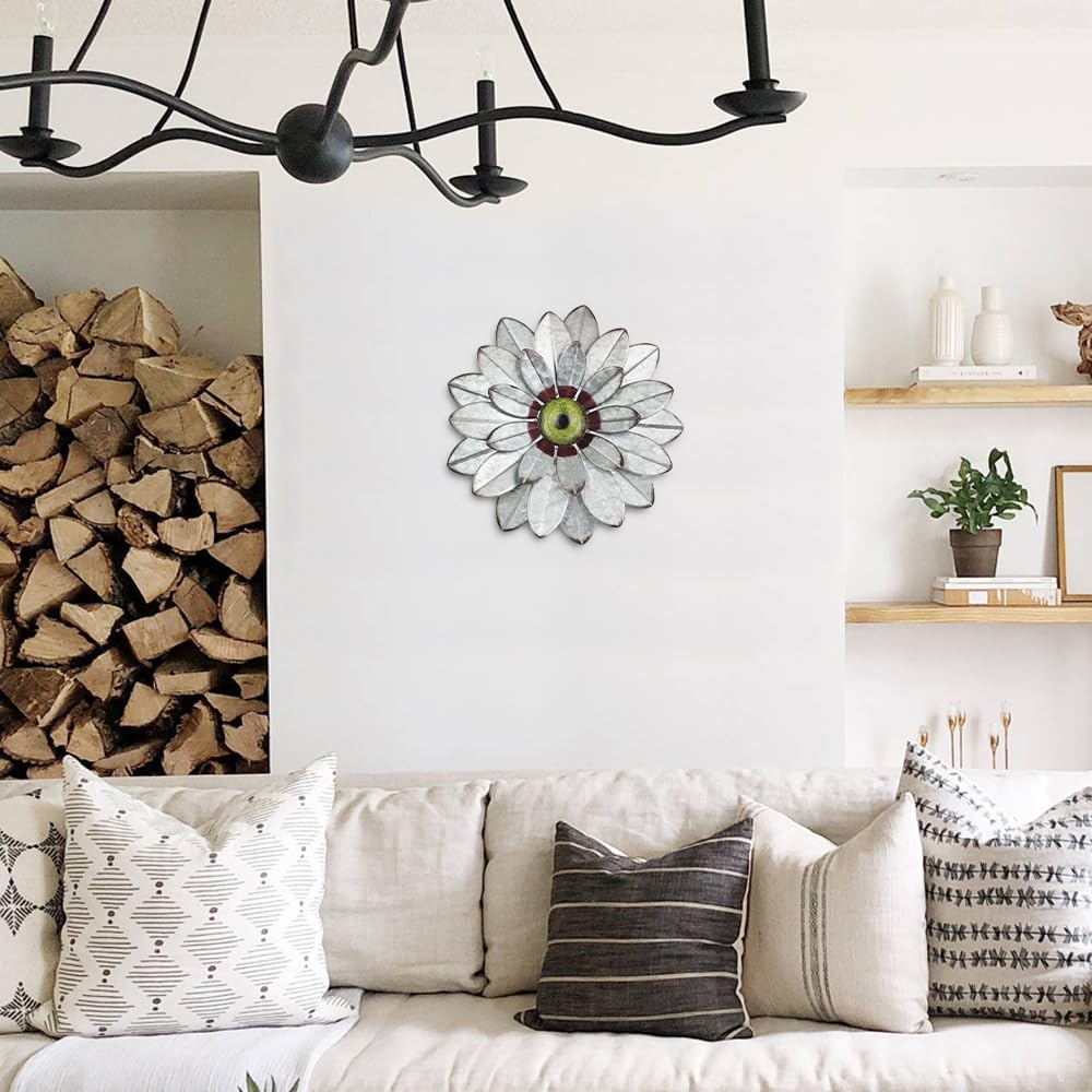YEAHOME metal flower wall decor ready-to-hang back simplifies mounting and quick setup.
