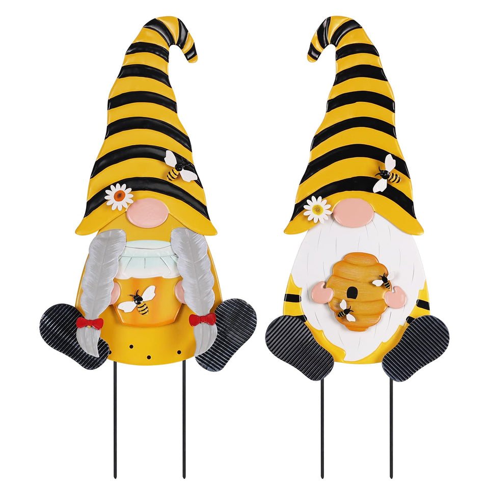 YEAHOME metal gnome honey stake adds whimsical charm to your garden