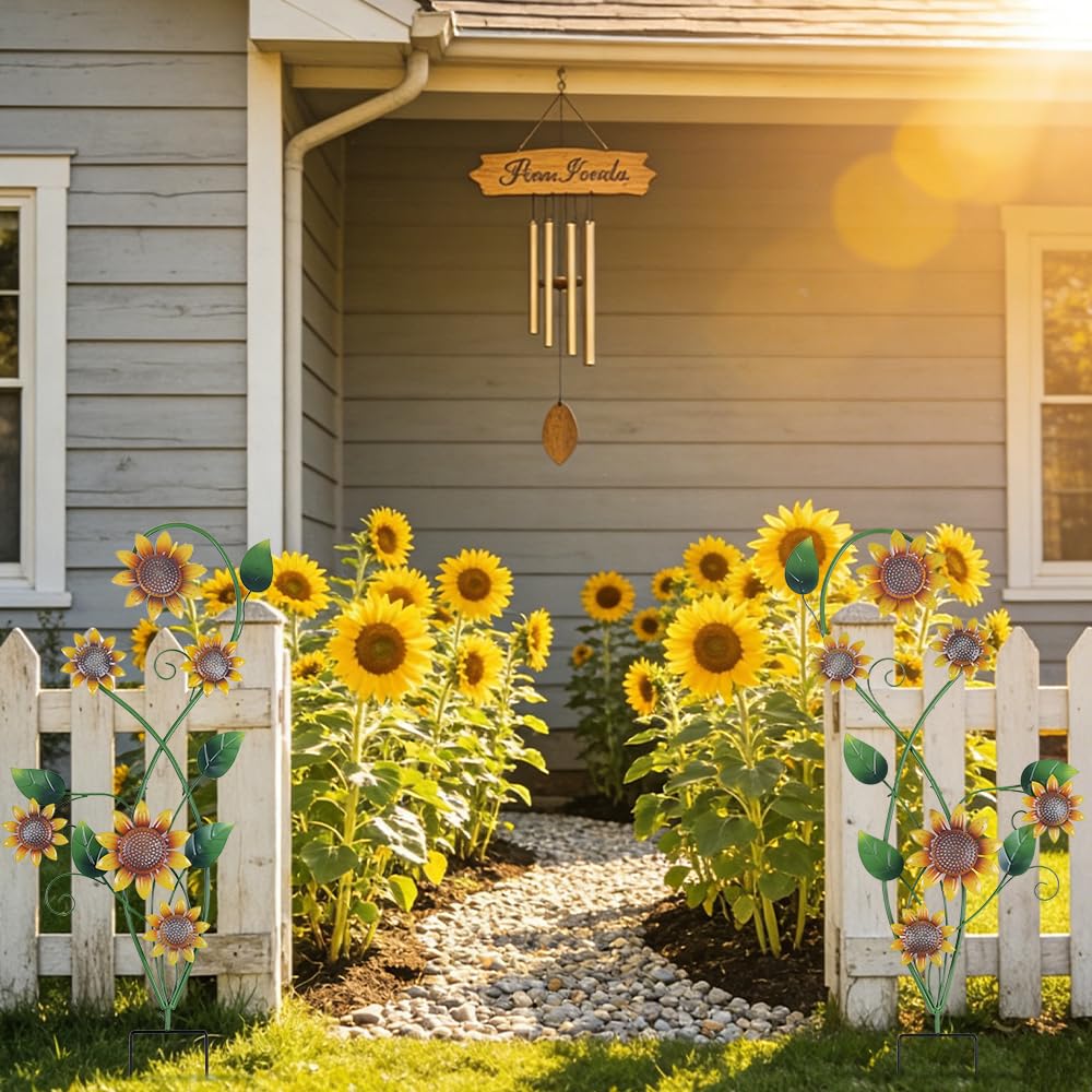 YEAHOME 37-inch sunflowers create a bold focal point outdoors.