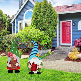 YEAHOME metal gnome stake with rust-proof coating withstands weather