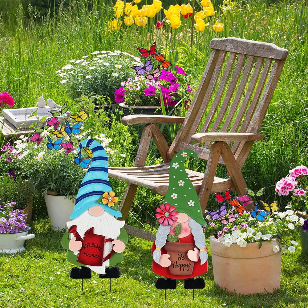 YEAHOME two gnomes brighten garden paths with cheerful design