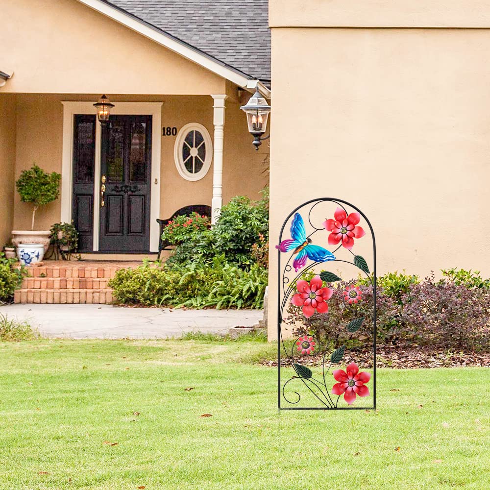 YEAHOME spring decor stake highlights blossoms and butterflies along garden paths.