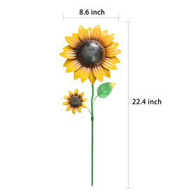 YEAHOME sunflower garden stake stands 26 inches tall for garden borders.