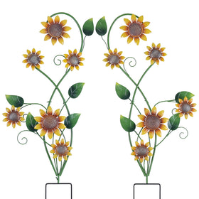 YEAHOME sunflower garden stake 37-inch two-pack brightens outdoor spaces.