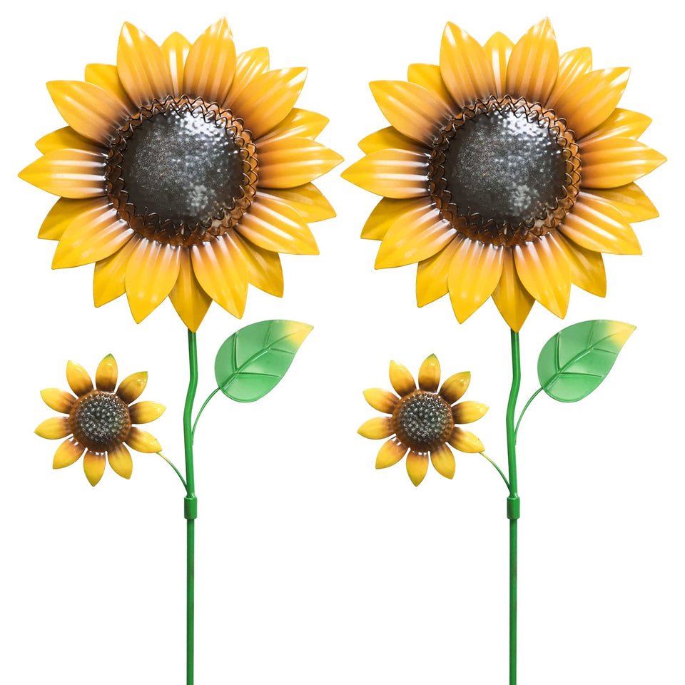 YEAHOME sunflower garden stake with flowers adds vibrant color to outdoor space.