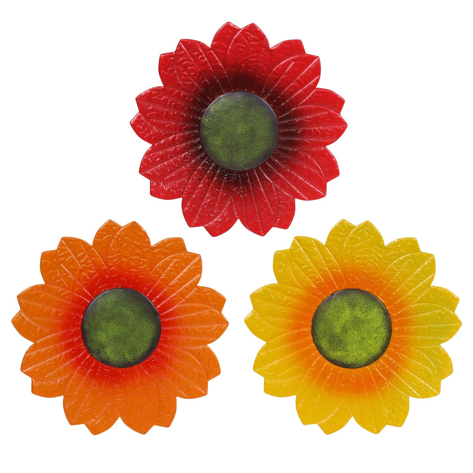 YEAHOME Sunflower Wall Decor 9-inch front view with vibrant petals for warm indoor spaces.