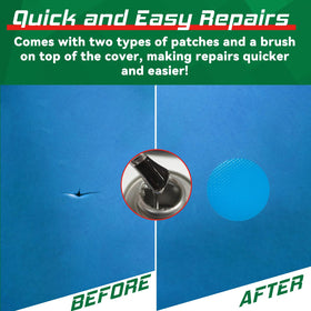 Yeardera patching PVC surface in action provides strong adhesion for cracks and punctures.