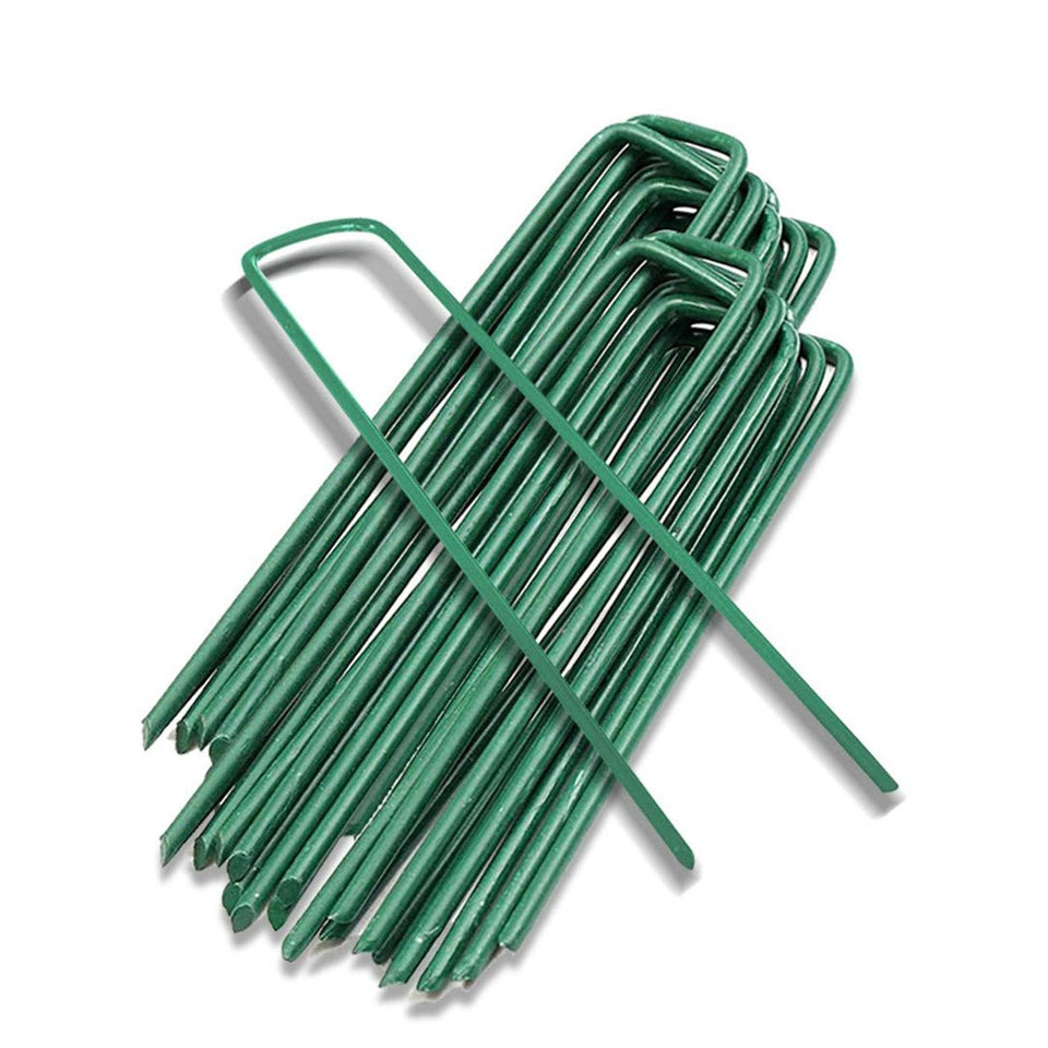Yeasing garden pegs 6-inch stake securing landscape fabric with durable steel construction.
