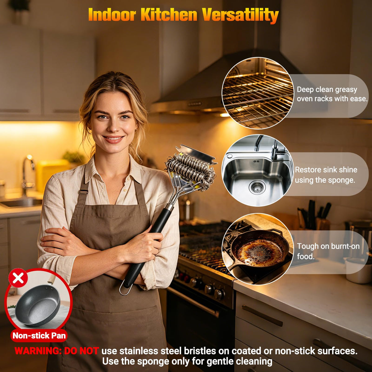 YEBLEM porcelain-safe cleaning protects grates while removing grime.