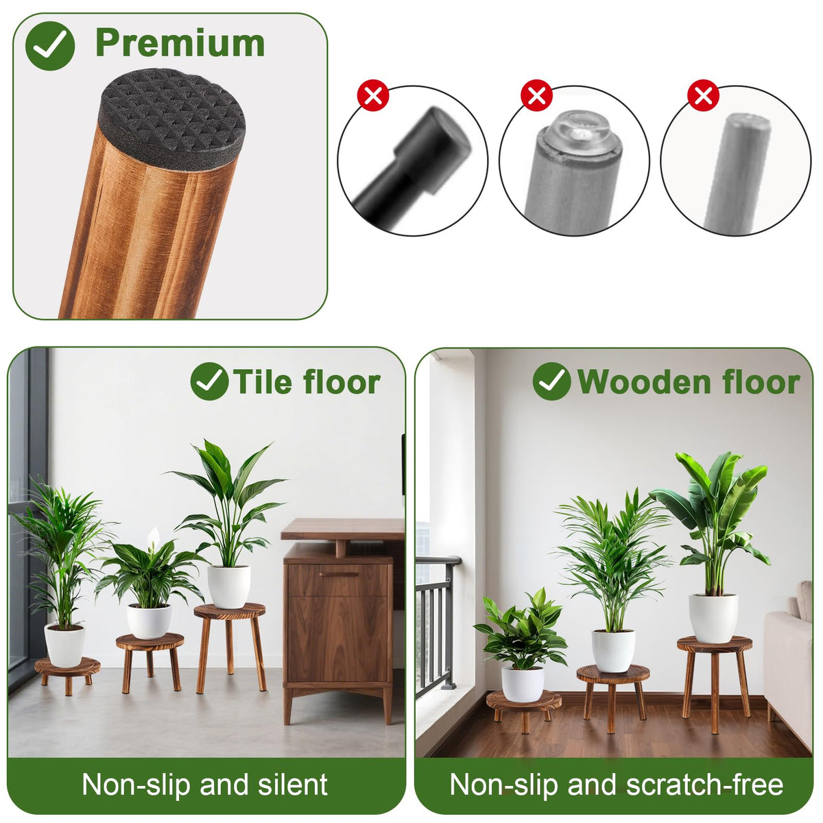 Yedcxup pine wood plant rack with rounded edges for safe use.