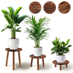 Yedcxup plant stand with three-pattern grooves for stylish display and water containment.