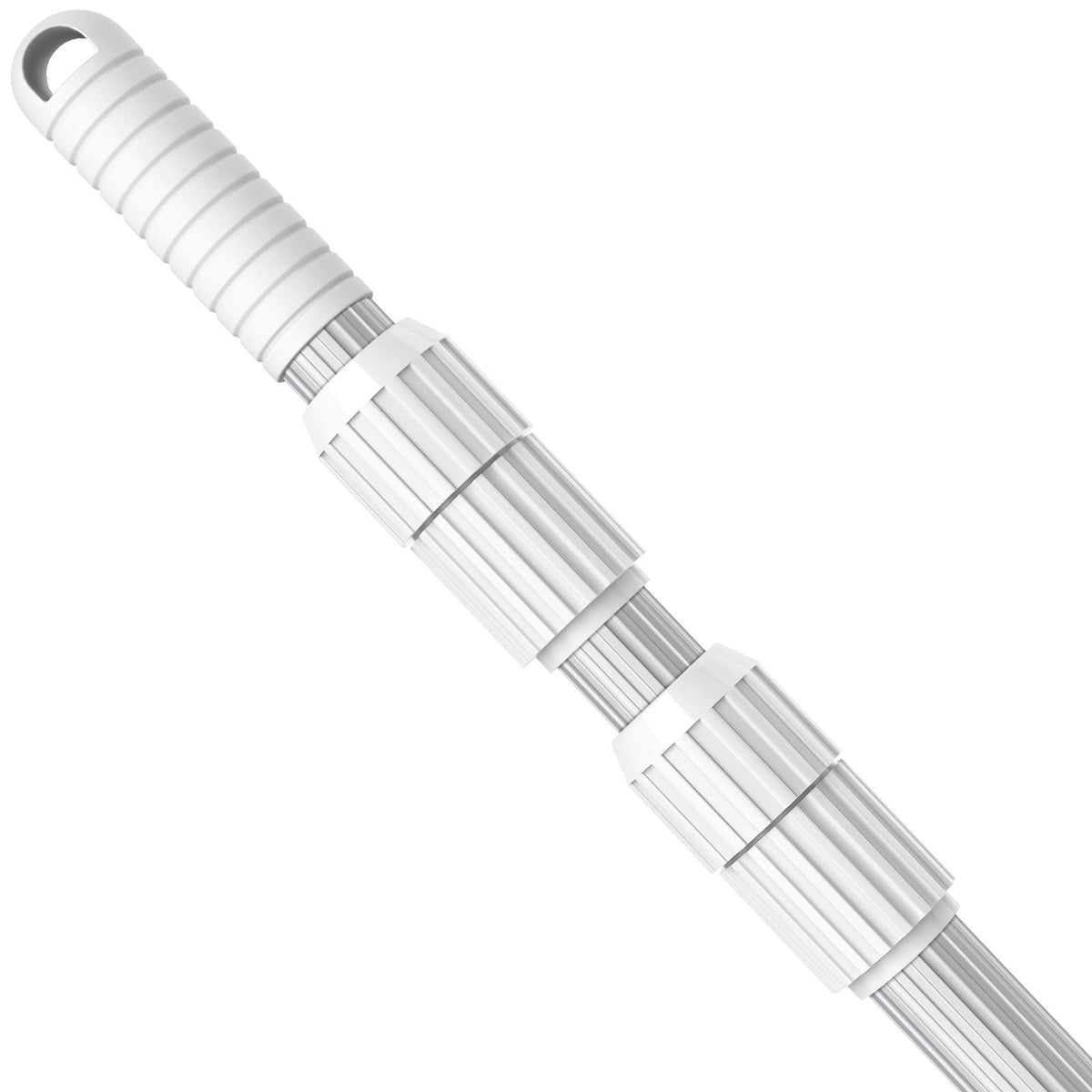 YEECHUN 12ft telescopic pool pole extended for reach and efficiency in cleaning.