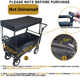 YEEDOIDO C2 canopy poles show sturdy support for wagon shade