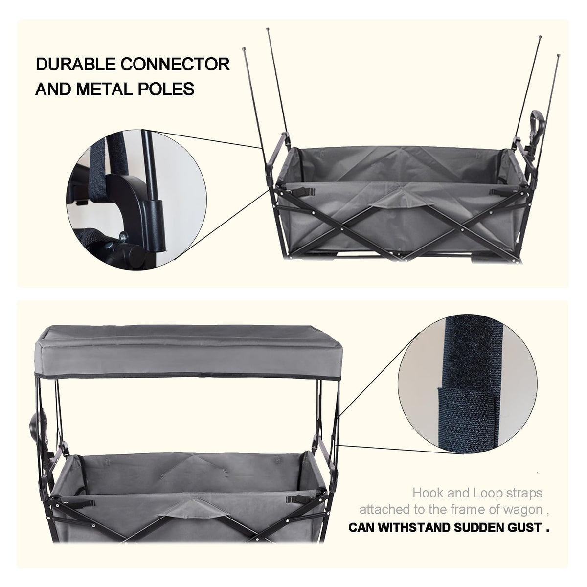 YEEDOIDO C2 canopy removed for easy transport and storage