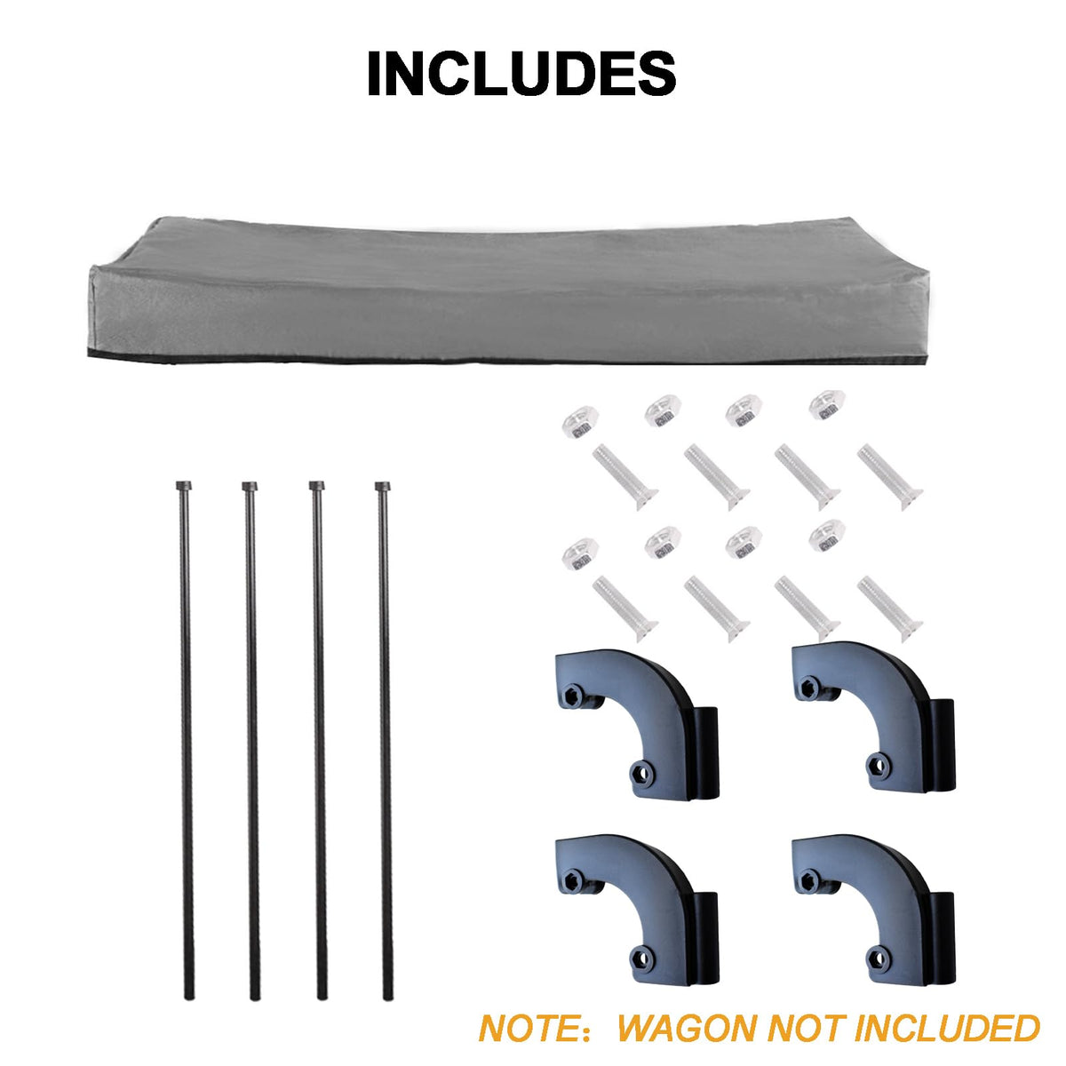 YEEDOIDO C2 canopy protects wagon riders from sun and showers