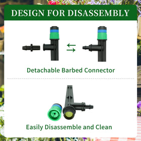 Yeedoox removable barbed connector lets you redesign irrigation layouts quickly.