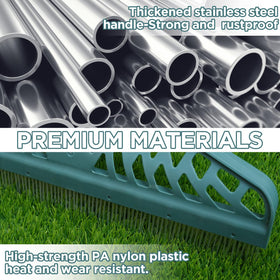 YEELOR rake removes dead grass for a fresh turf surface