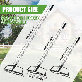 YEELOR bow rake 16-inch head loosens soil and removes dead grass efficiently.