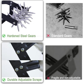 Ergonomic stainless steel handle angle and lightweight frame of YEELOR cultivator