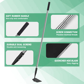 YEELOR garden hoe with stainless-steel handle for durable, rust-resistant use.