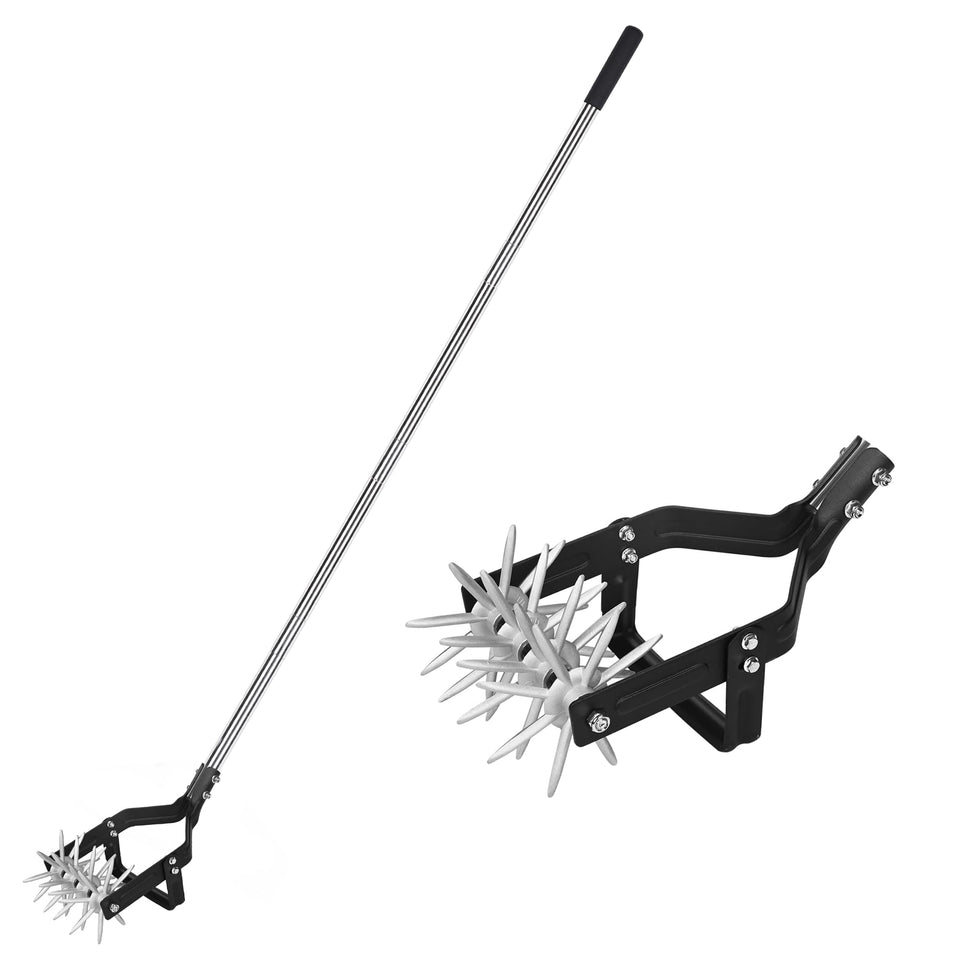 YEELOR garden rotary cultivator with 67-inch handle for deep soil loosening