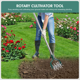 YEELOR hand tiller with aluminum tines for efficient soil aeration.