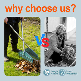 YEELOR Leaf Grabber features dense tine spacing for efficient gathering.