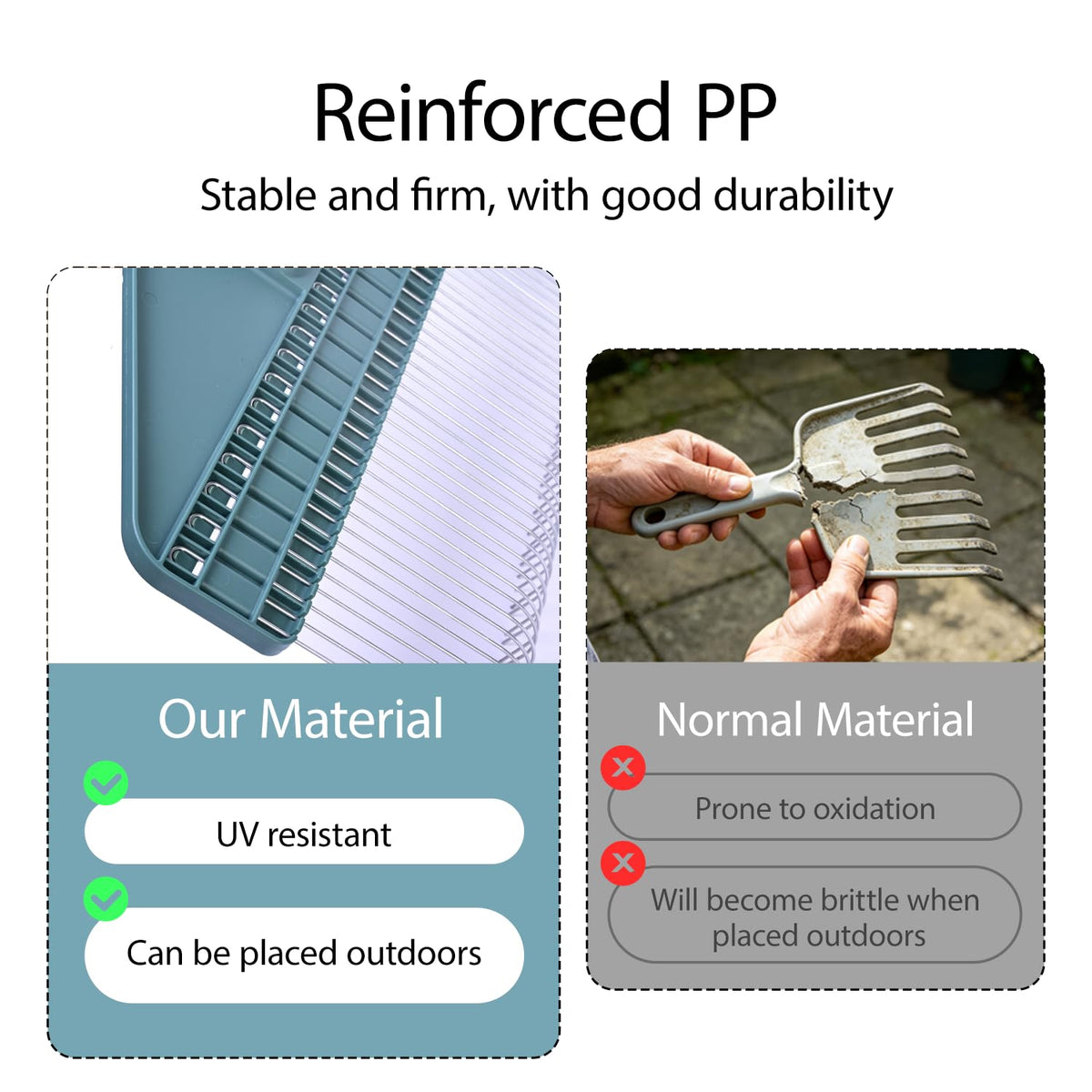 YEELOR manganese steel tines provide flexible, durable thatch removal