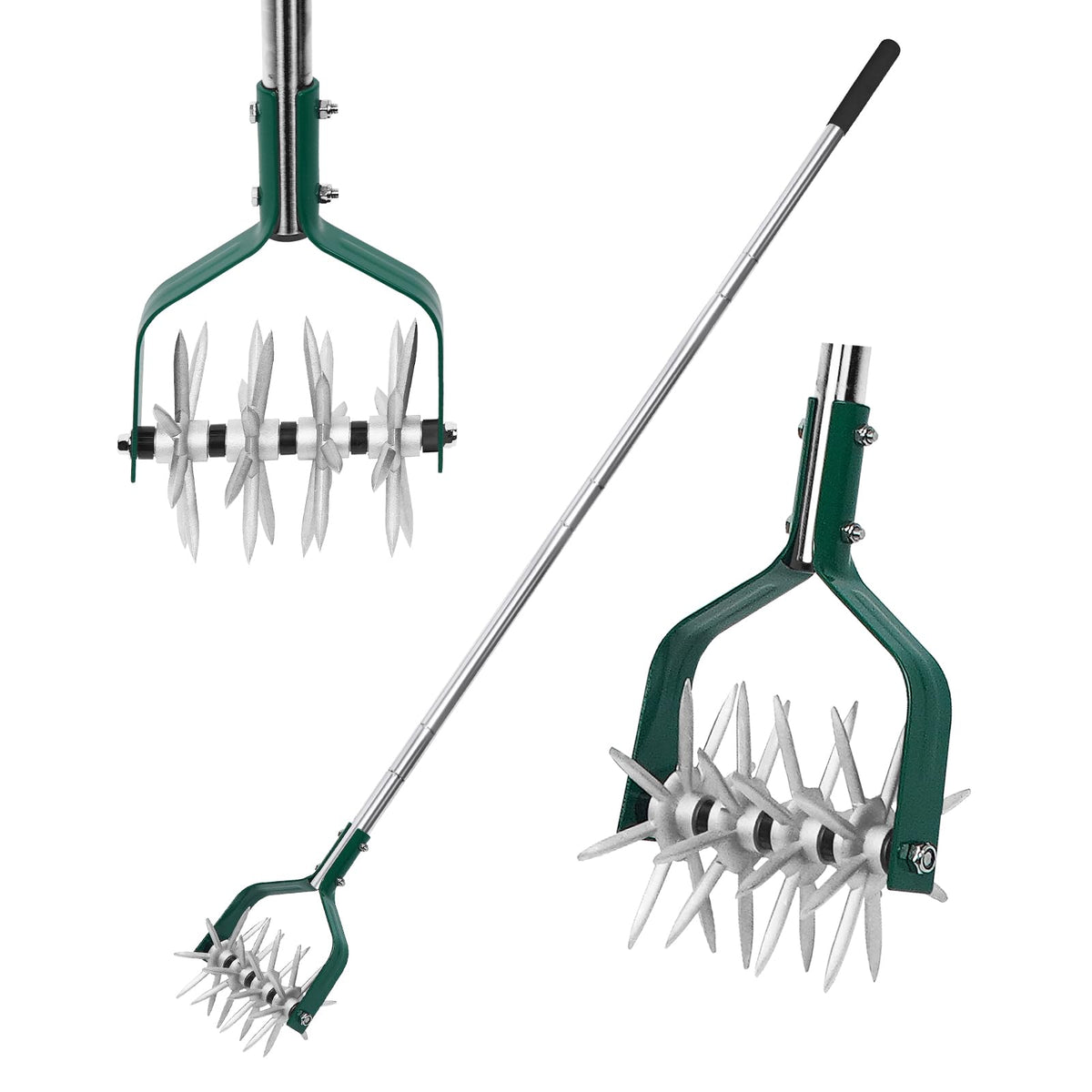 YEELOR rotary cultivator head and tines ready for soil loosening in small gardens.