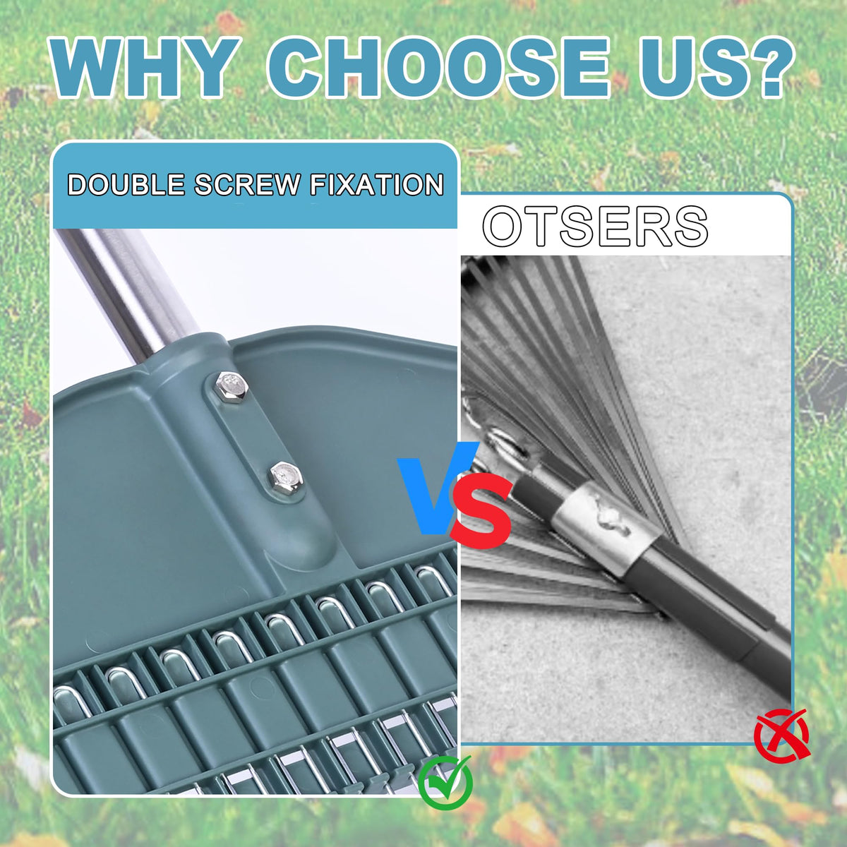 YEELOR spring steel tines deliver durable elastic thatch removal