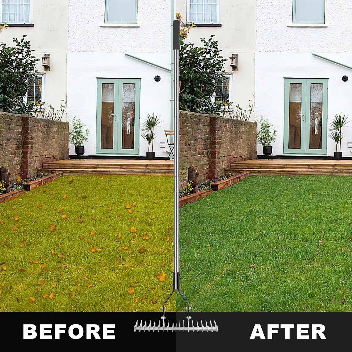 YEELOR Thatch Rake durable steel construction supports repeated seasonal maintenance