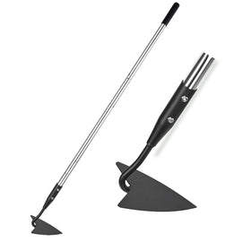 YEELOR Warren Hoe with a 57-inch handle offering extended reach for garden beds.