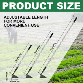 YEELOR Warren Hoe adjustable length reduces bending during tasks.