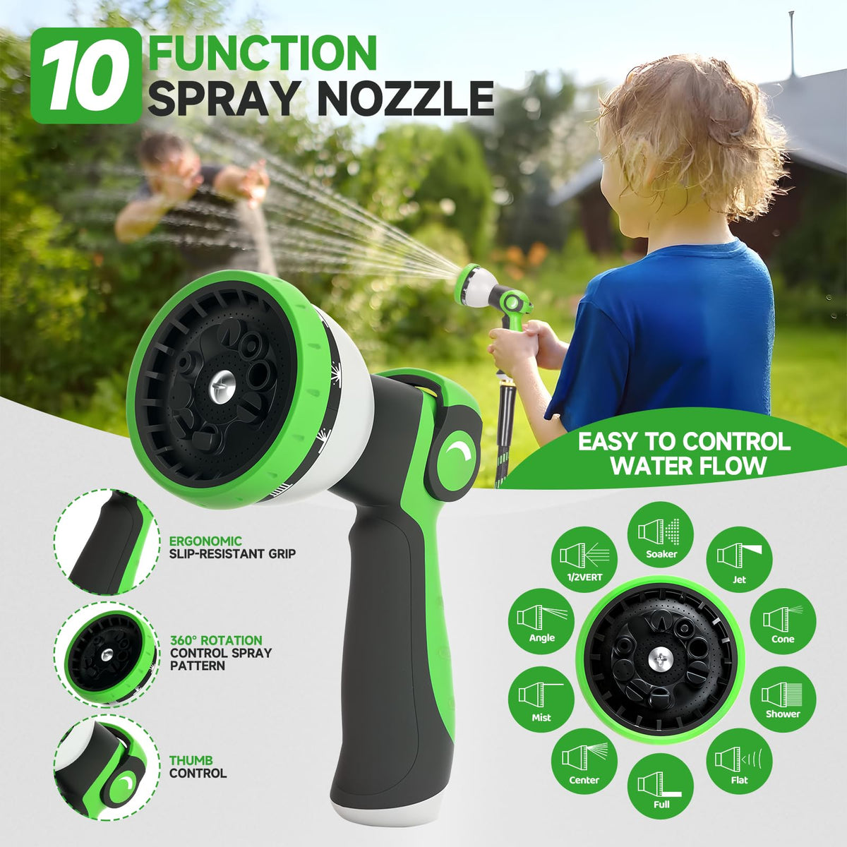 Yeenuo garden hose 3-layer construction boosts durability and pressure resistance.