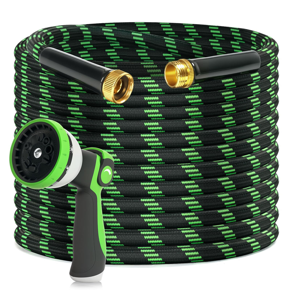 Yeenuo garden hose 50ft non-expandable: steady water flow for patio plant care.