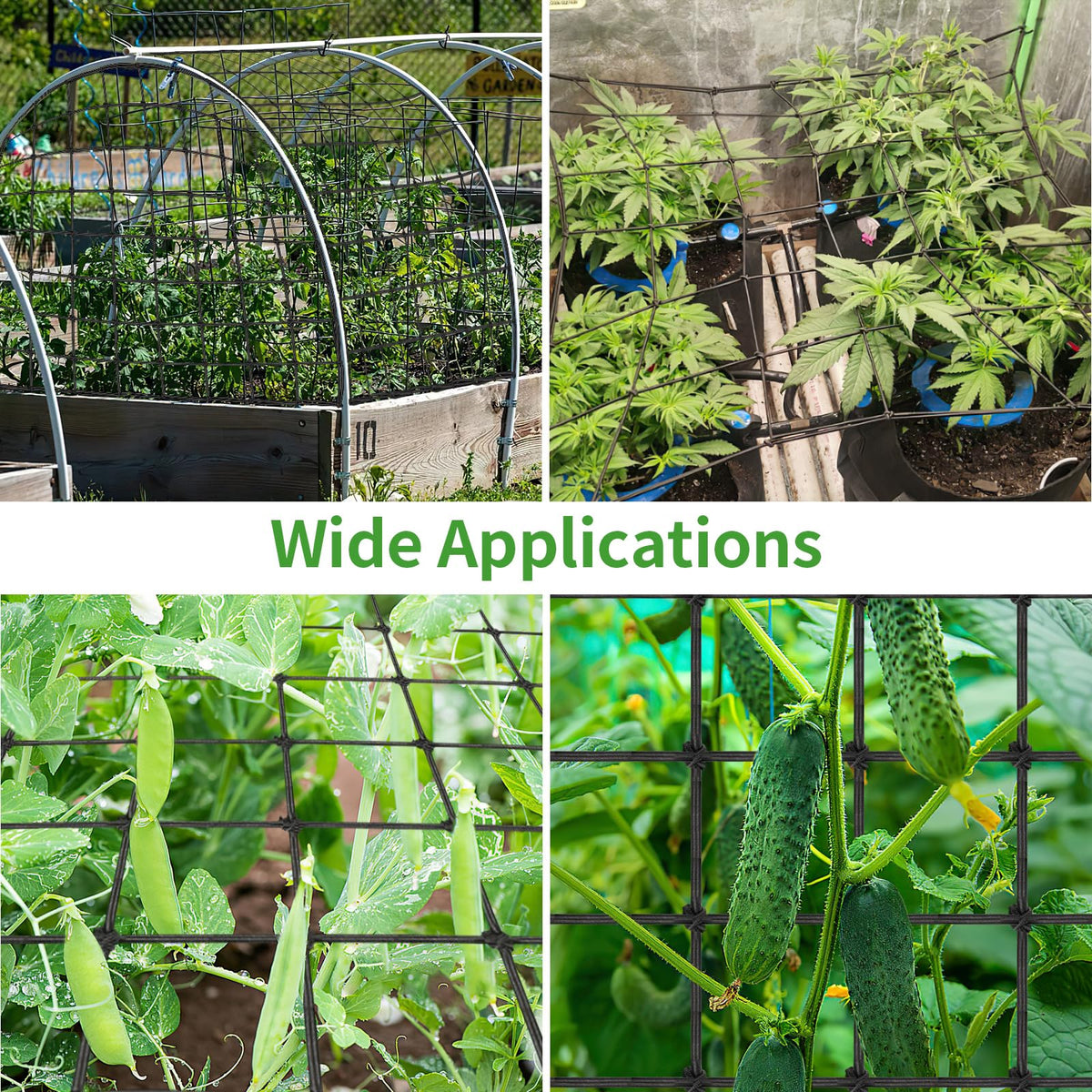 yeestone trellis netting cucumber vine support helps maintain tidy growth.