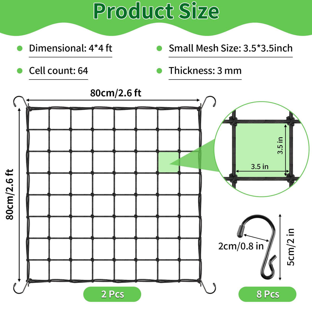 yeestone trellis netting nylon mesh closeup highlights durable construction for heavy vines.