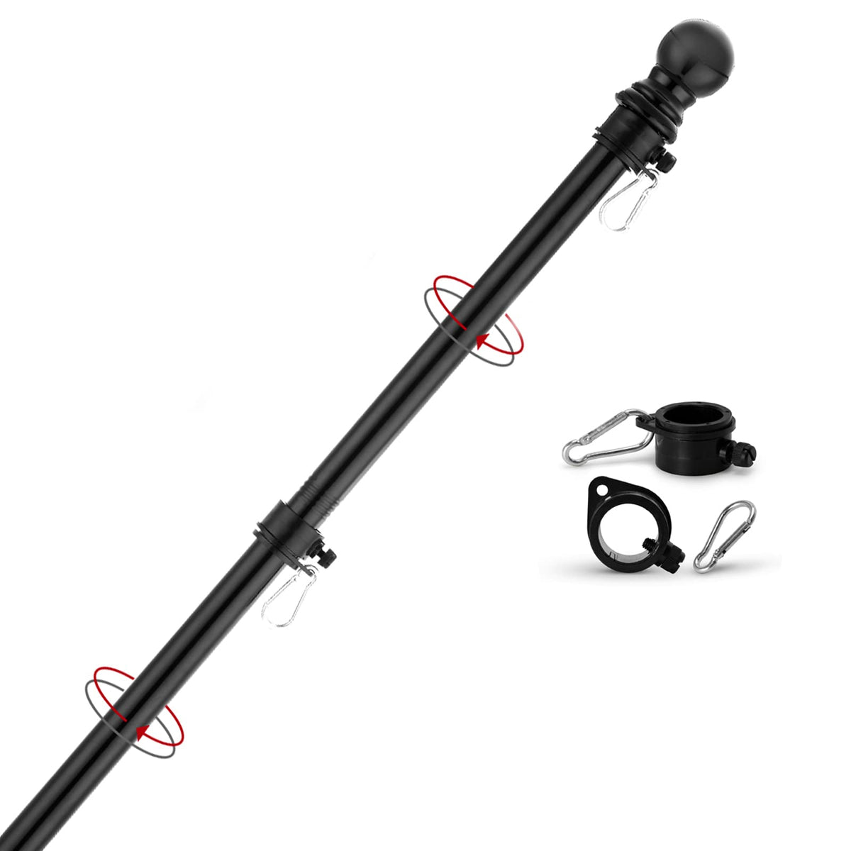 Yeesun flagpole 6ft assembly enables quick tool-free outdoor installation.