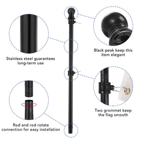 Yeesun wall-mount bracket secures the flag pole for stable outdoor or indoor mounting