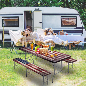 YEYE JUICE retro American flag print adds stylish outdoor flair.