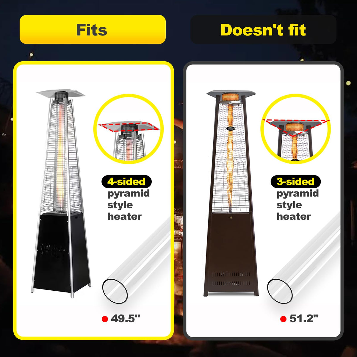 YEHERIT quartz glass tube emphasizes heat resistance for outdoor pyramid heaters