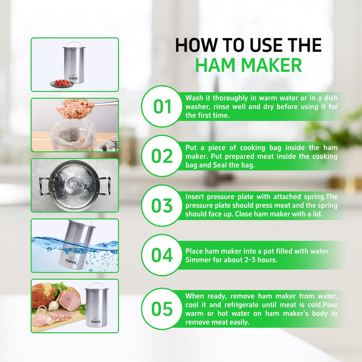 YEIRFEIR home-cooked deli meats feel restaurant-ready with this versatile press