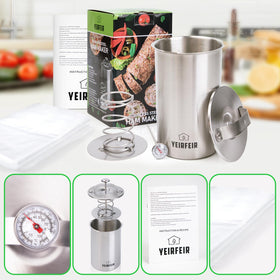YEIRFEIR meat press with thermometer demonstrates precise temperature control during prep