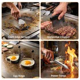 Yekale 17-piece griddle kit cleaning brush for effortless cleanup