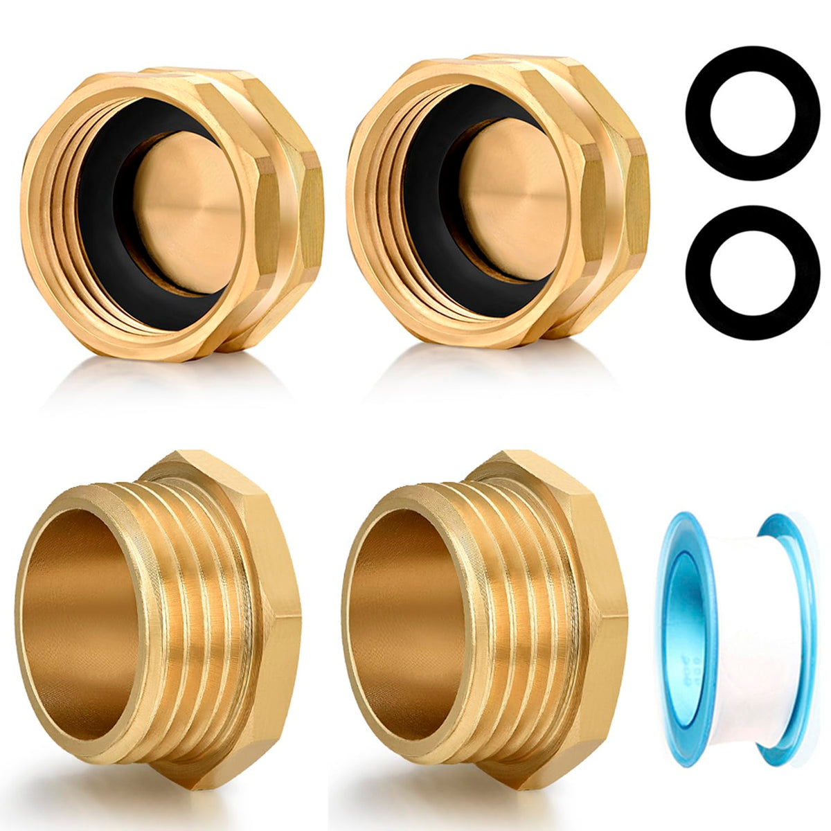 YELUN 3-4 inch brass end cap female for leak-free hose storage
